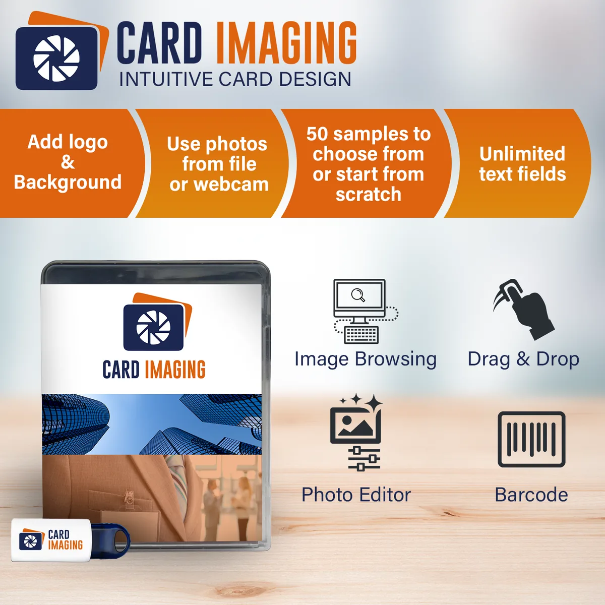 Magicard 600 Dual Sided ID Card Printer & Supplies Bundle (3652-5021), side profile