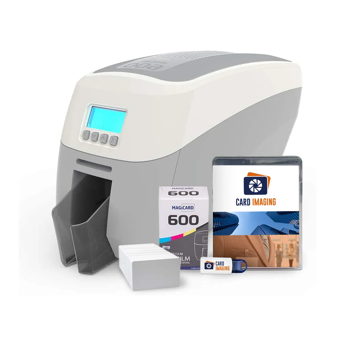 Magicard 600 Dual Sided ID Card Printer & Supplies Bundle (3652-5021)