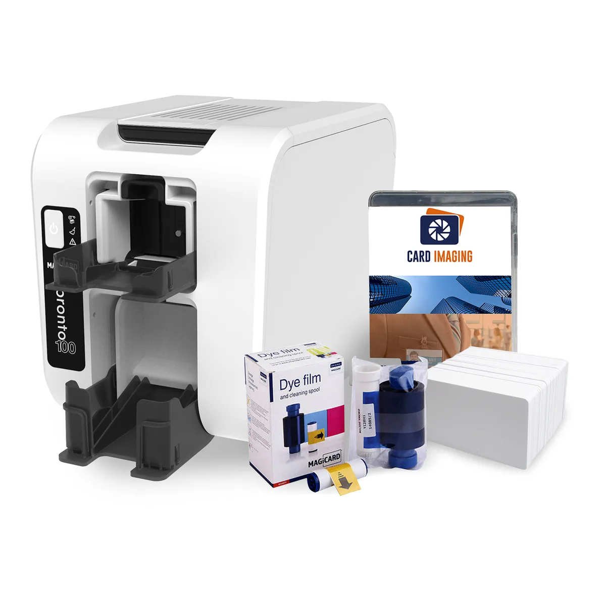 Magicard Pronto 100 Single Side Card Printer & Supplies Package (3100-0001)