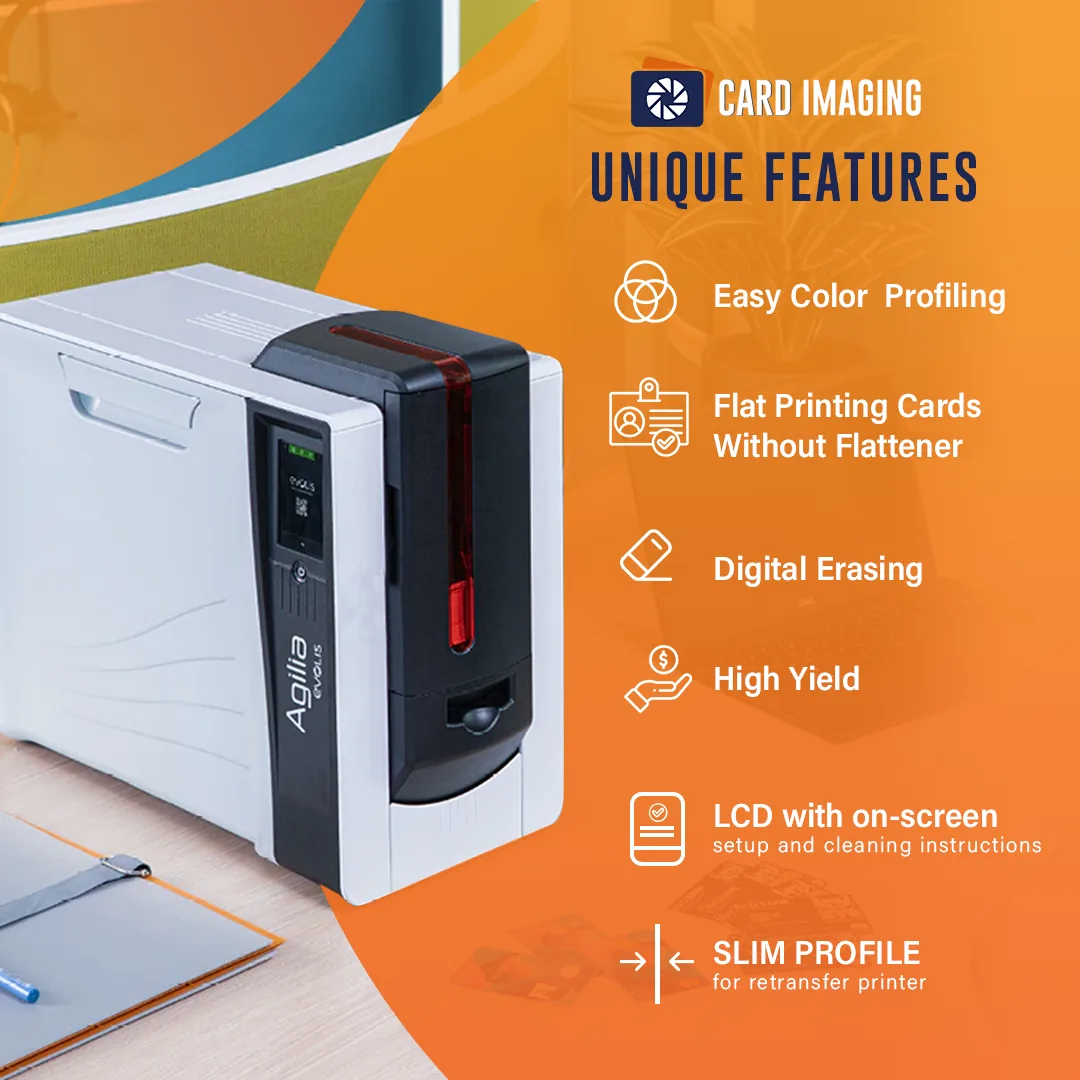 Evolis Agilia Dual Sided High Definition Retransfer Card Printer & Supplies #AG1-0011, control panel