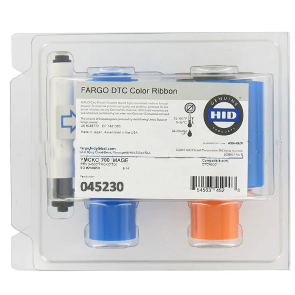 Fargo 45230 Color Ribbon YMCKO for DTC4500 Printers - 700 Capacity