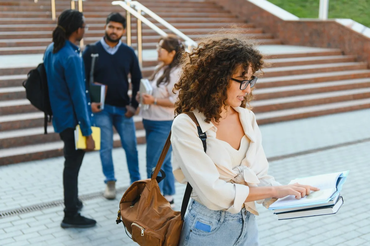 Students on a university campus