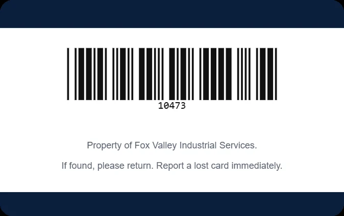 Employee ID card template, back