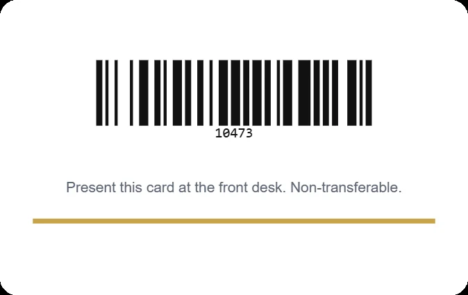 Membership card template, back